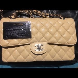 Chanel Double Flap Caviar Leather w/ CC SerialCard